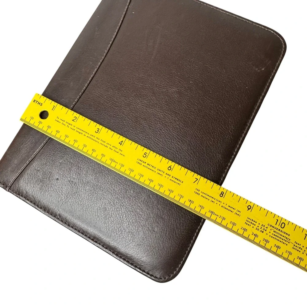 Franklin Covey Brown Nappa Leather 7-Ring Zip Planner Binder Portfolio